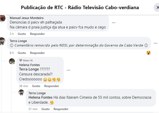 Governo mandou apagar coment&aacute;rio no facebook da RTC sobre suspeitas de corrup&ccedil;&atilde;o na CM do Porto Novo?